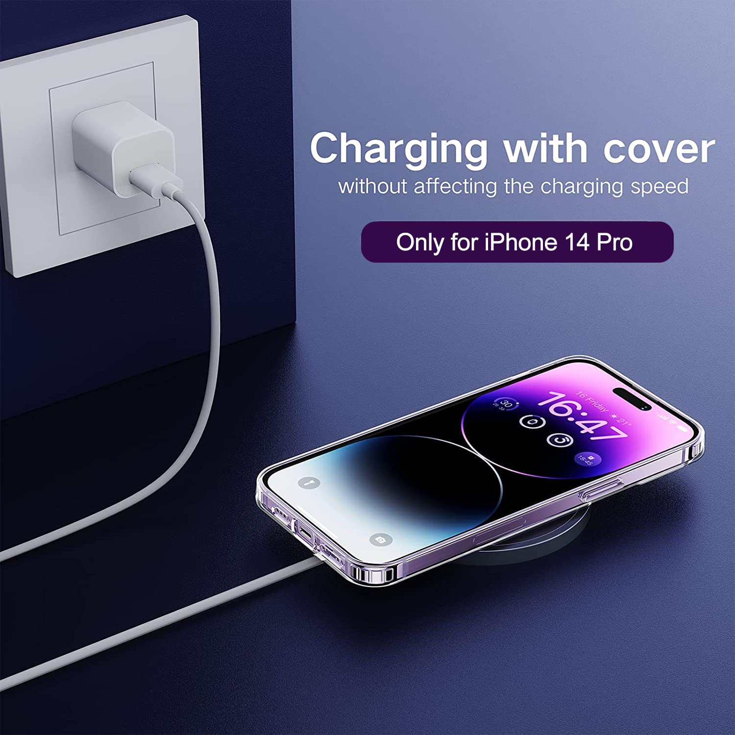 Amazon.co.jp: 【RuFly】iPhone 14 Pro ケース 全透明 Magsafe充電器
